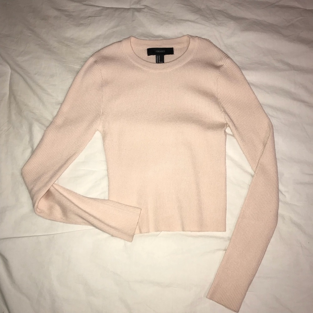 NWOT Blush Ribbed Knit Sweater